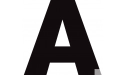 Lettre A noir sur fond blanc (20x21.5cm) - Autocollant(sticker)